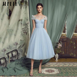 Robe De Princesse Courte Bleue