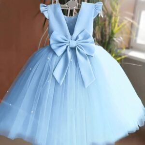 Robe De Princesse Fille Bleue En Tulle