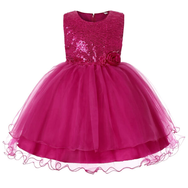 Robe De Princesse Fille Pailletée Rose