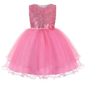 Robe De Princesse Fille Pailletée Rose