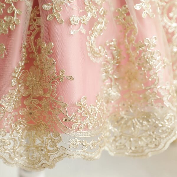 Robe De Princesse Fille Rose De Luxe