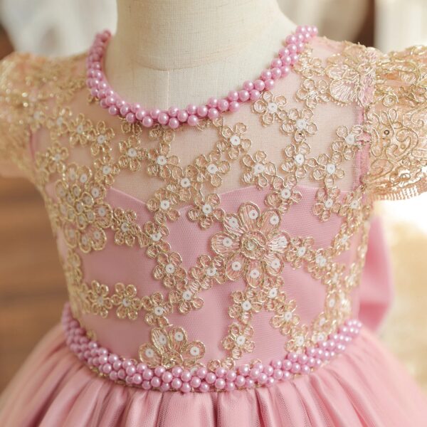 Robe De Princesse Fille Rose De Luxe