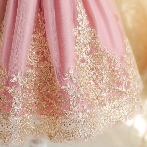 Robe De Princesse Fille Rose De Luxe