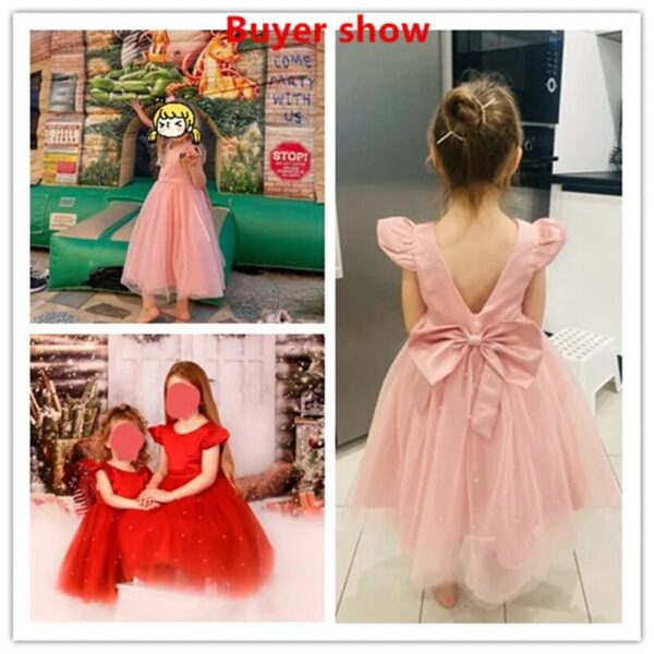 Robe De Princesse Fille Rouge En Tulle