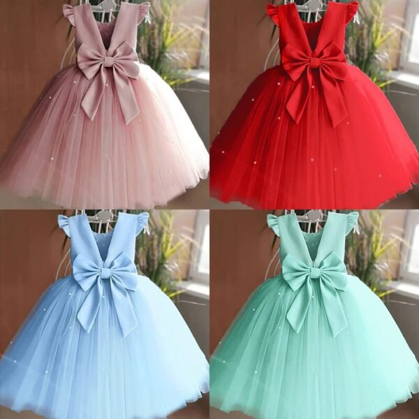 Robe De Princesse Fille Rouge En Tulle