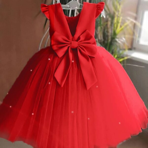 Robe De Princesse Fille Rouge En Tulle