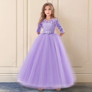 Robe De Princesse Fille Violette