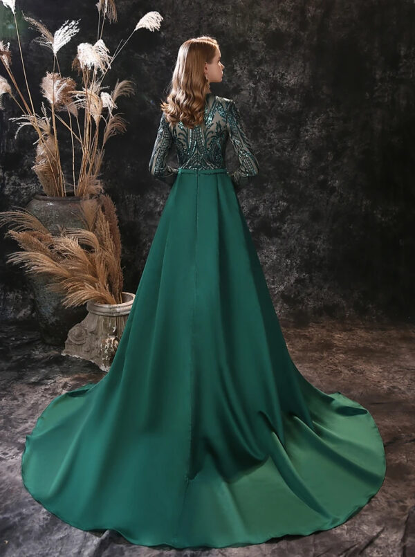 Robe De Princesse Longue Verte À Motifs Floraux