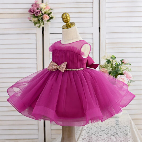 Robe Princesse Bébé Rose À Nœud