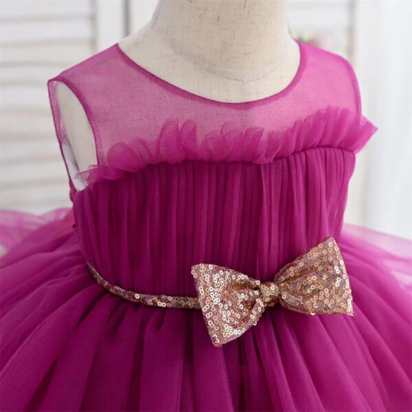 Robe Princesse Bébé Rose À Nœud