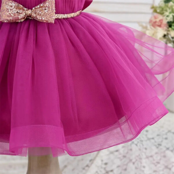 Robe Princesse Bébé Rose À Nœud