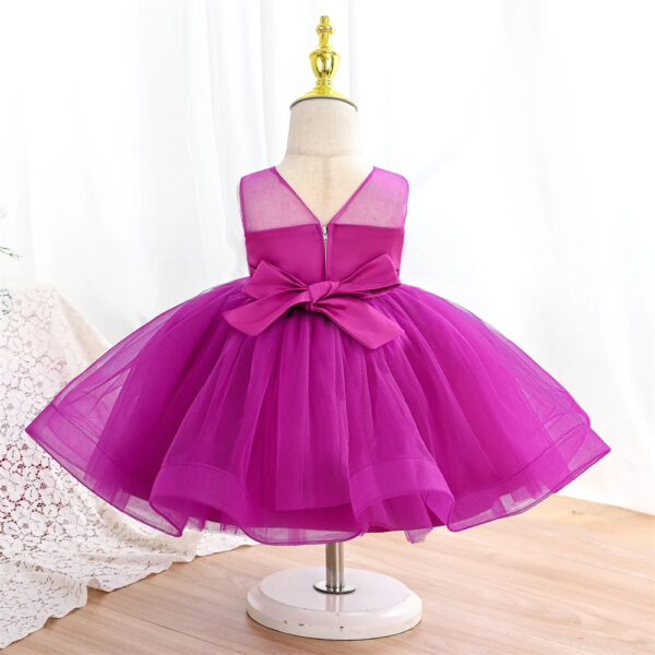 Robe Princesse Bébé Rose À Nœud