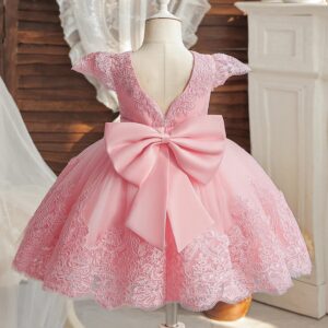 Robe Princesse Bébé Rose Motifs Floraux