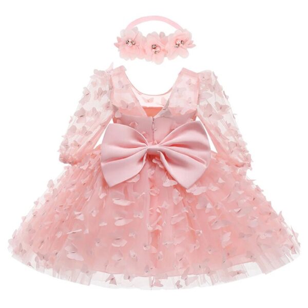 Robe Princesse Bébé Rose Papillons