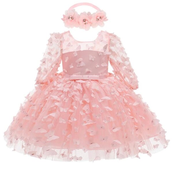 Robe Princesse Bébé Rose Papillons