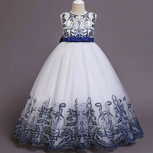 Robe Princesse Fille Cérémonie Motifs Floraux