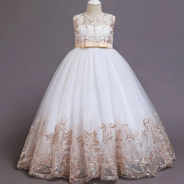 Robe Princesse Fille Cérémonie Motifs Floraux