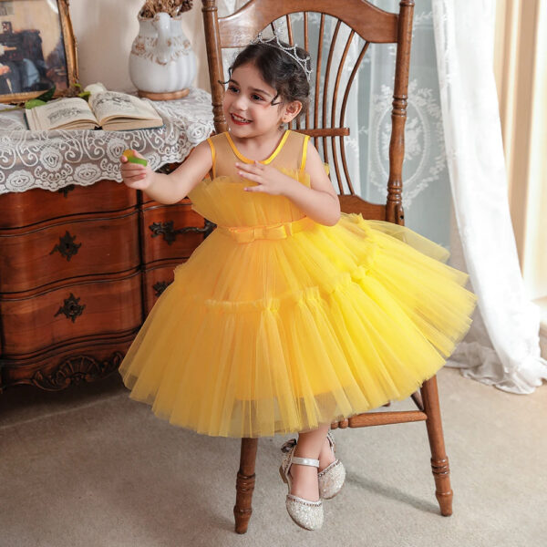 Robe Princesse Fille Jaune