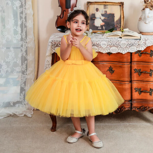 Robe Princesse Fille Jaune