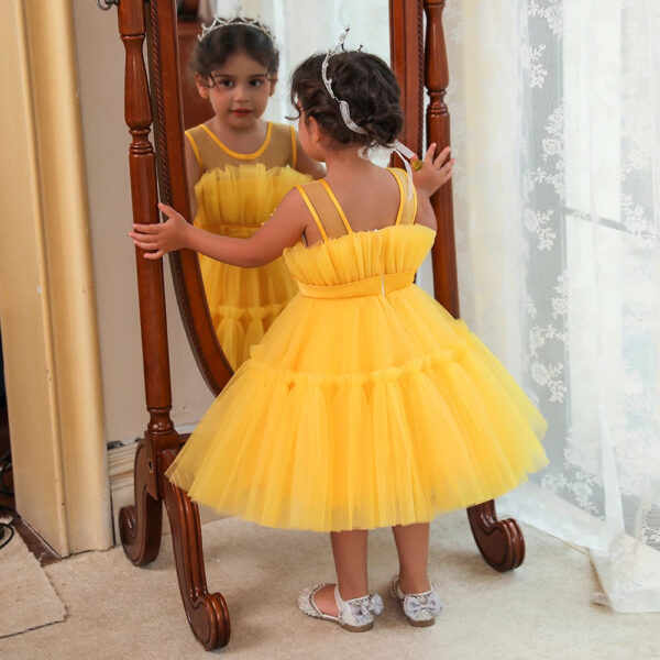 Robe Princesse Fille Jaune